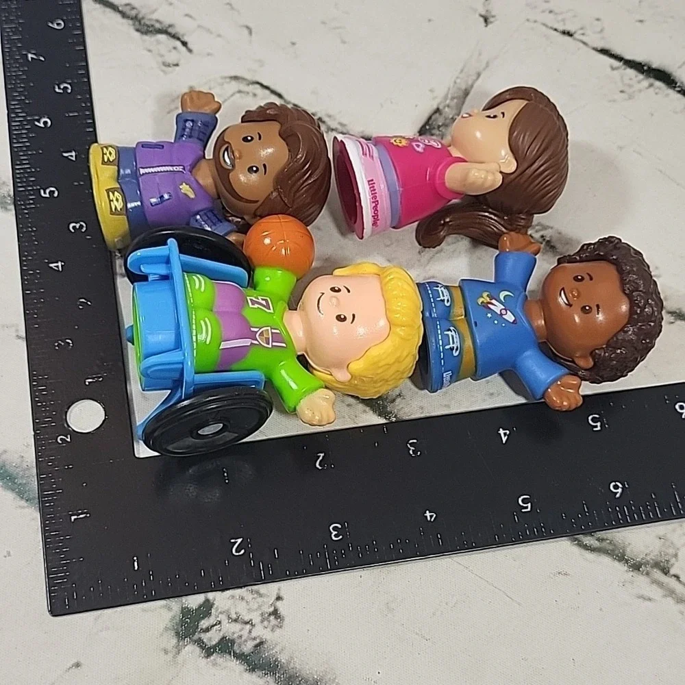 Fisher-Price Little People Figures Lot Barbie Wheelchair Basketball Kids Friends